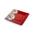 Zahraa Red Squared Dessert Plate 20cm