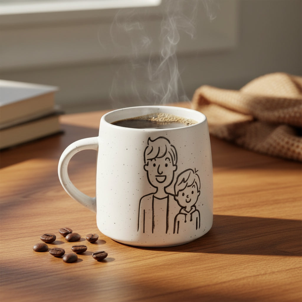 Porcelain Mug (Father and Child Doodle)