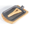 Rectangular Grill Pan W/Wooden Handles 22x17cm
