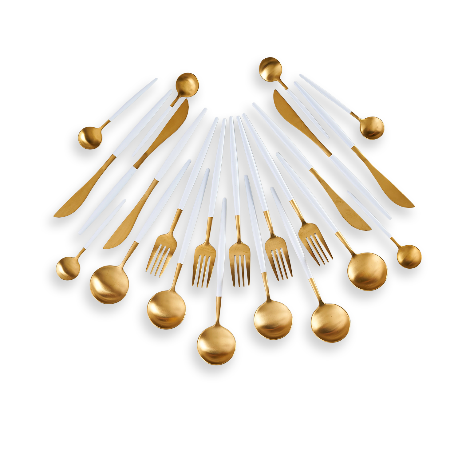White/Gold 4 Pcs Spoons Set