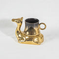 Gold/Black Coffee Set of 6Pcs W/Camel Shaped Plate