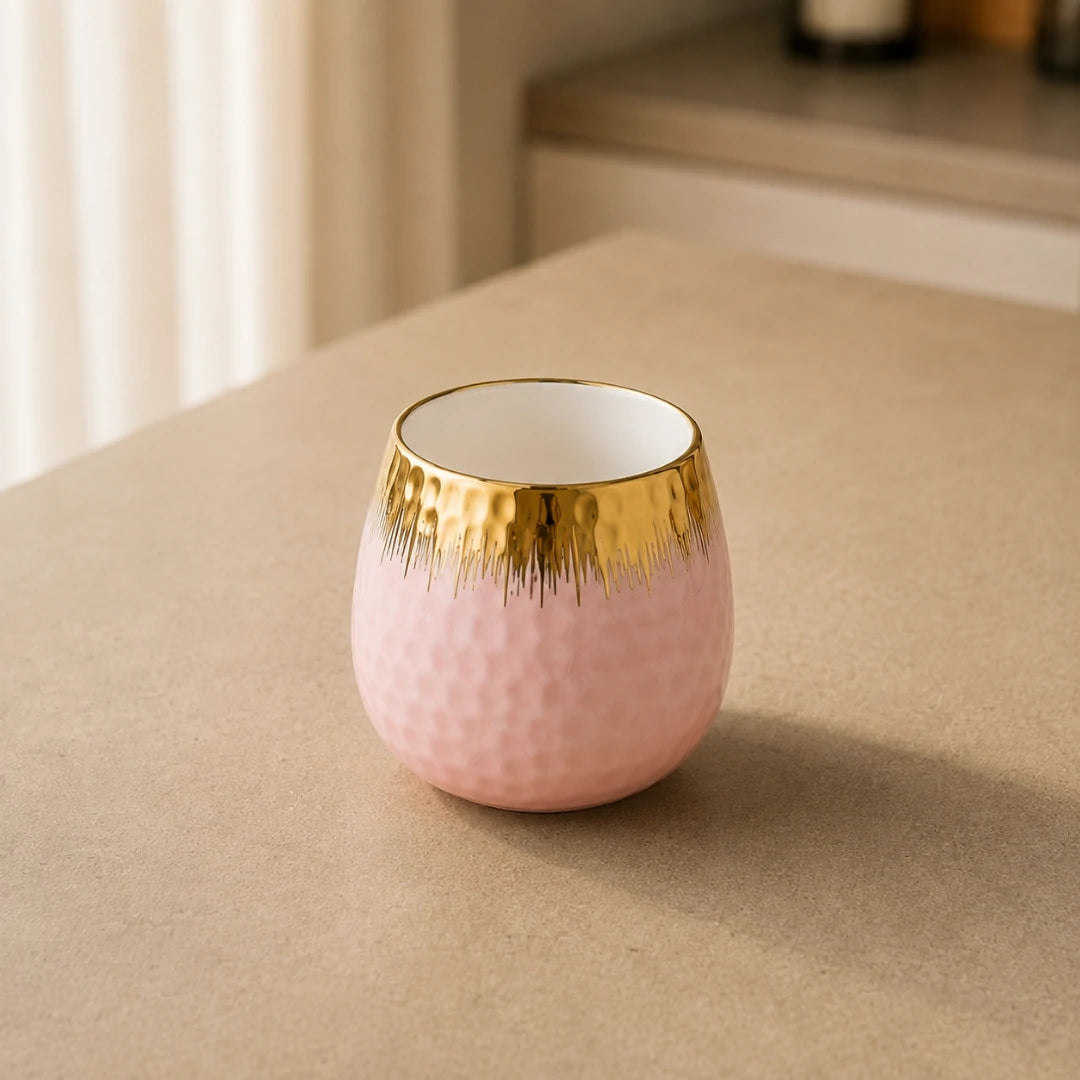Charming Pastel Pink Ceramic Teapot and Cup Set with Matching Serving Tray