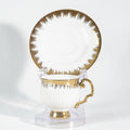 Gold/White Coffee Set of 6Pcs W/Plate