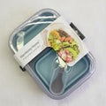 Multi-Compartment Plastic Lunch Box (Blue)