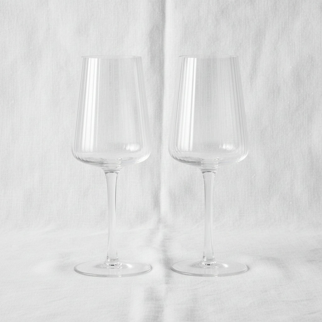 Brilliant Striped Polar Crystal Stemmed Sherbet & Cocktail Glass Set (2-Piece)
