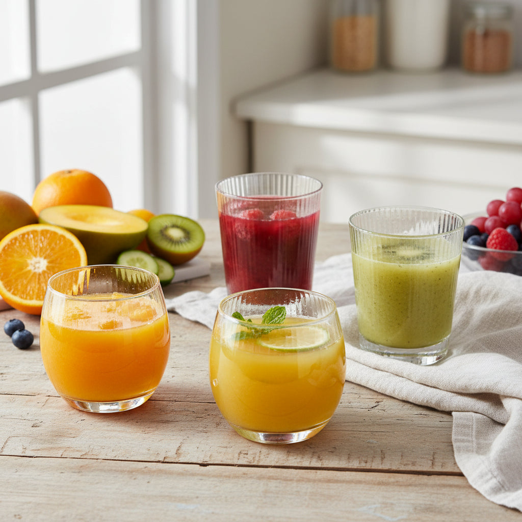 The Minimalist Hospitality Pavilion (Sophisticated Striped Clear Glass 4-Piece Set 220ml)