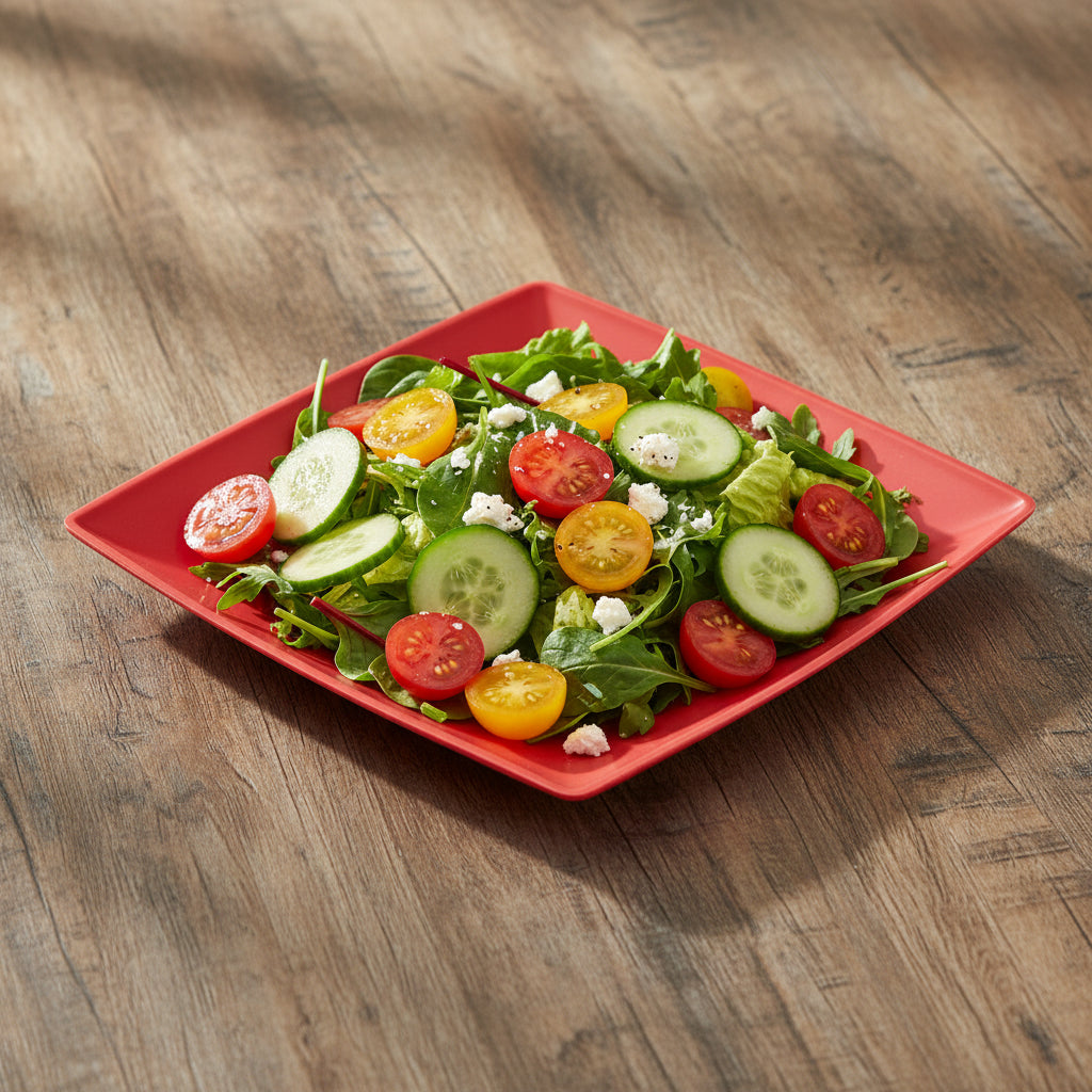 Zahraa Red Squared Dinner Plate (27cm)