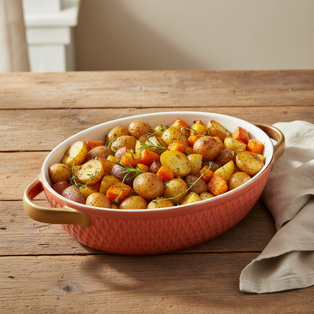 The Minimalist Hearth Pavilion (Porcelain Oval Casserole Dish)
