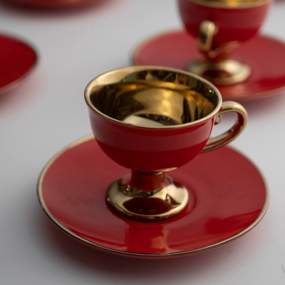 Gezer Life Red Coffee Set of 6Pcs