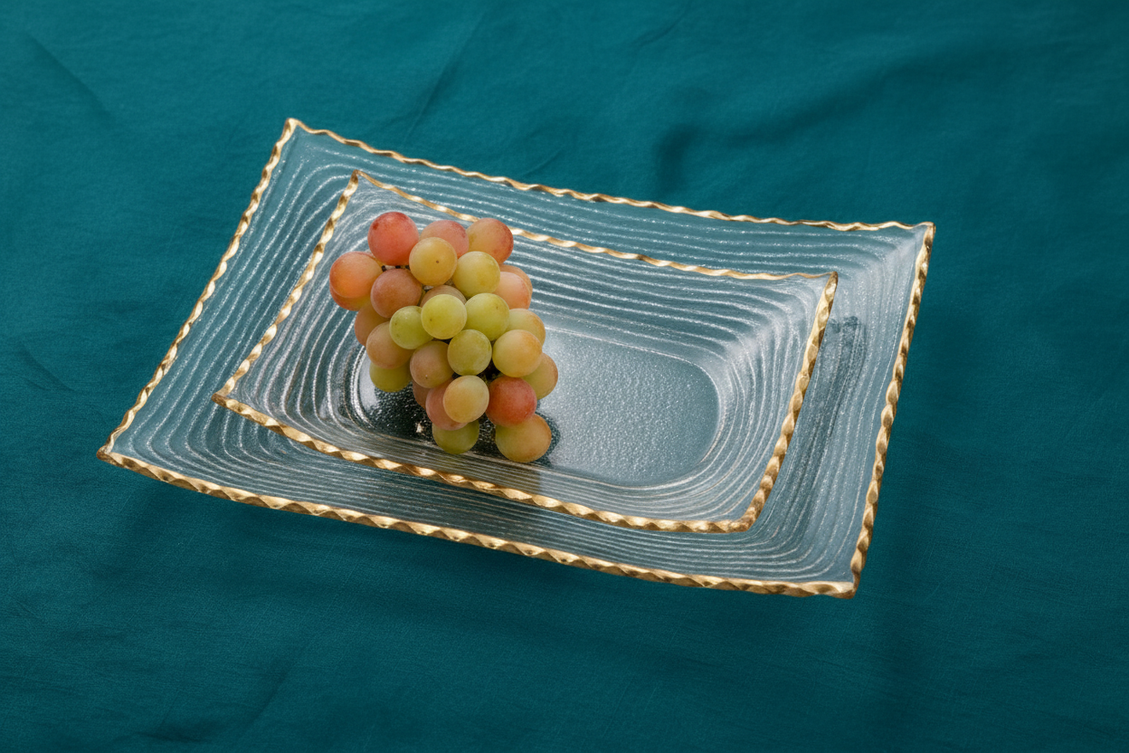 Rectangle Glass Serving Platter 27cm