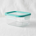 Borosilicate Square Glass Food Container (1000ml - Teal Edition)