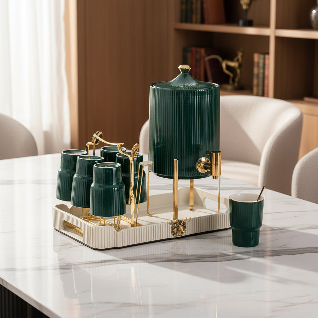 Green Sherbet Dispenser Set