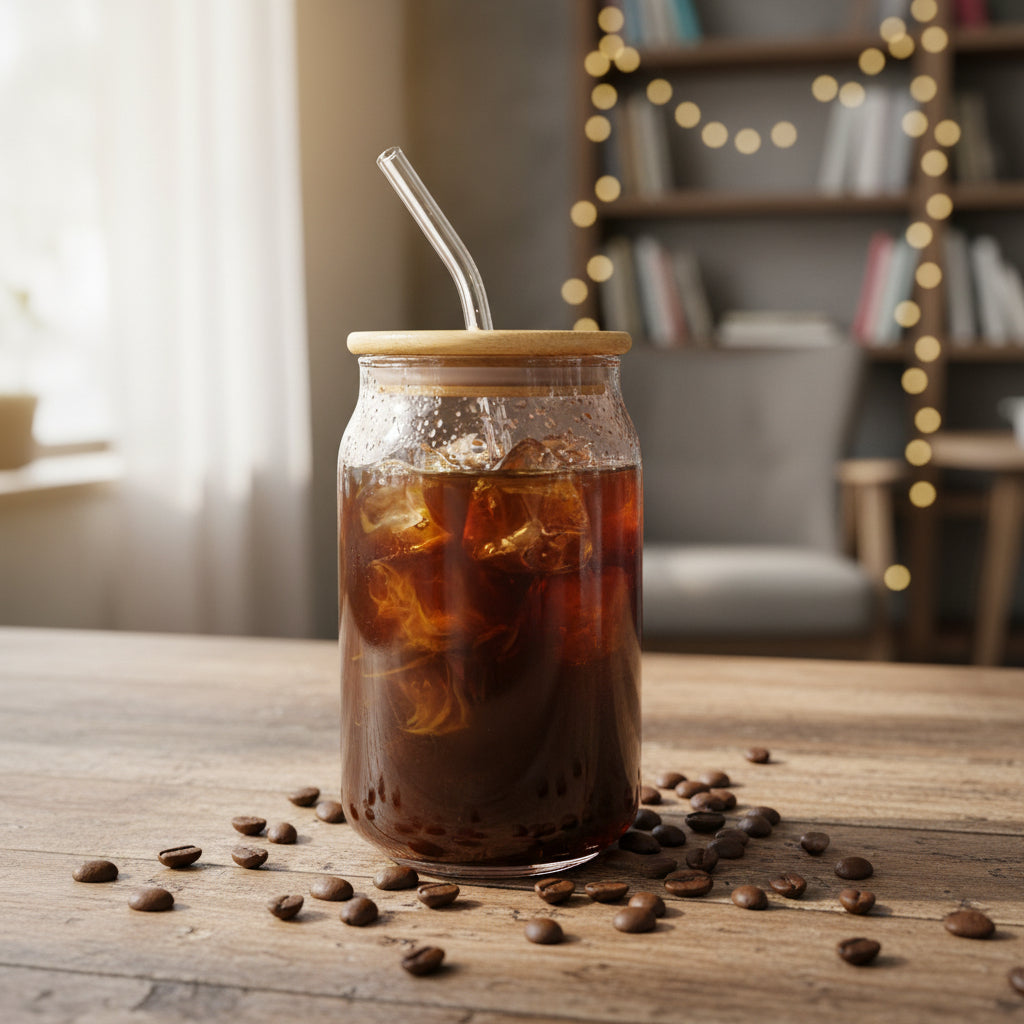 Glass Colored Cup Set (4-Piece)