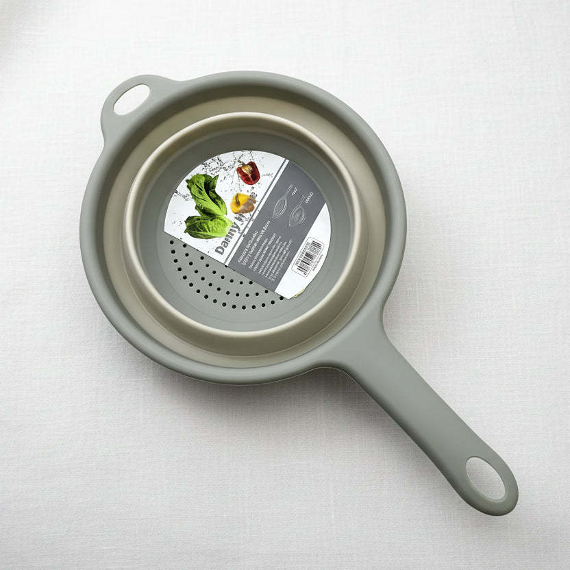 Stone White Silicone Colander with Handle