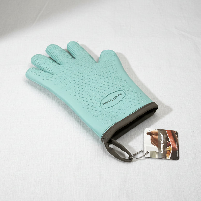 Blue Silicone Oven Mitt
