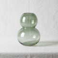 Enchanting Emerald Green Bubble Glass Decorative Flower Vase (18cm)