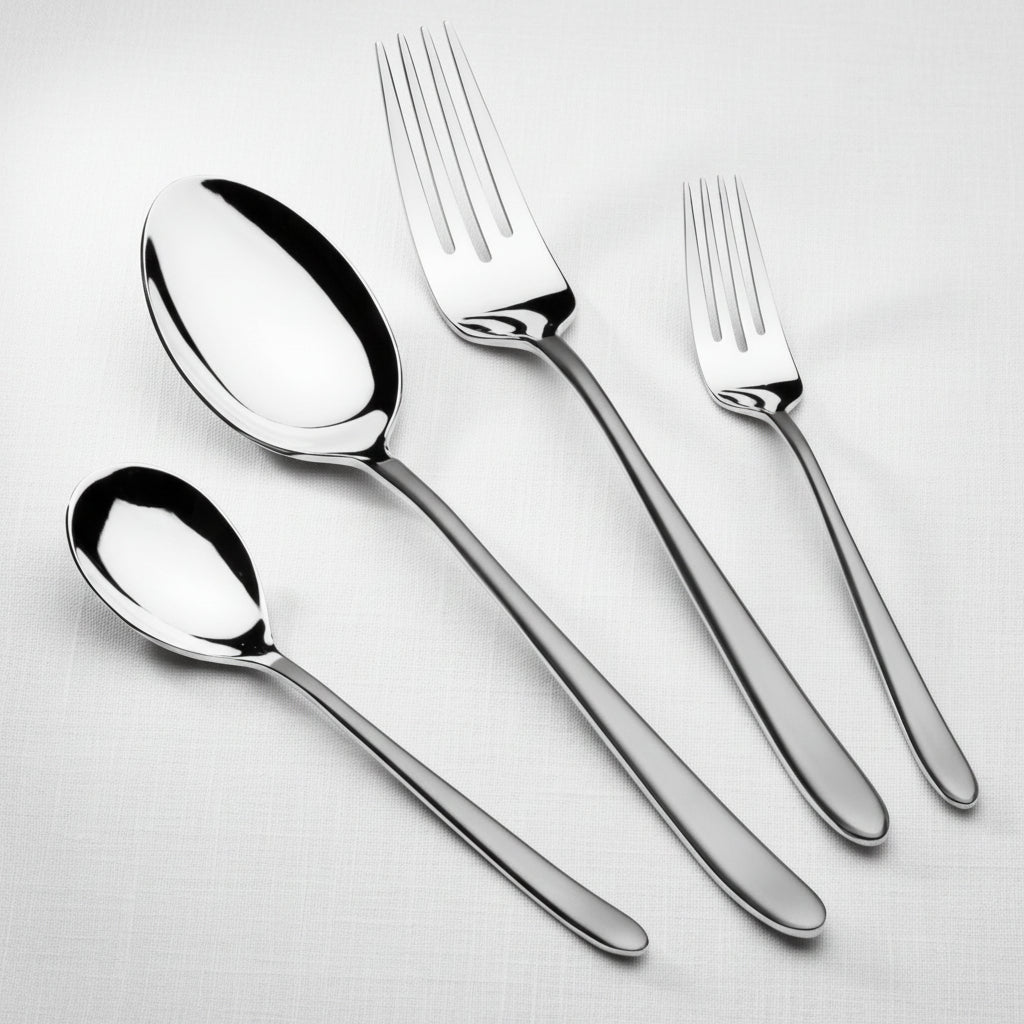 Arshia 48-piece Silver Cutlery Set with Stand