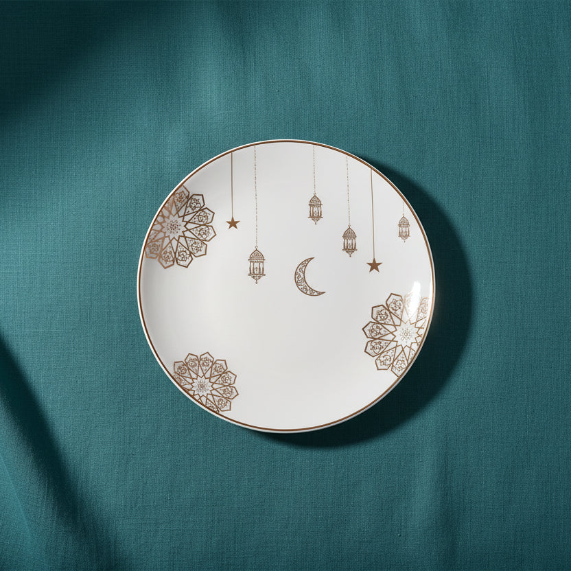 Rosa Porcelain Golden Decorations Dessert 21cm Plate