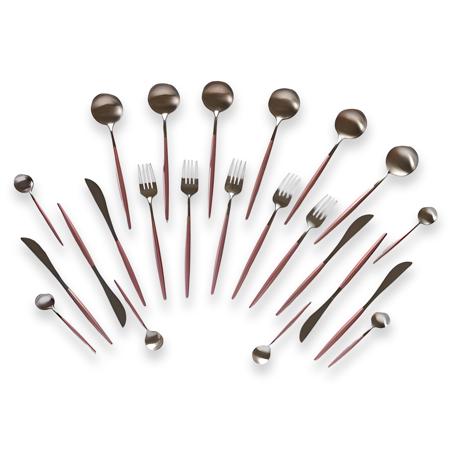 Pink/Silver 4 Pcs Spoons Set