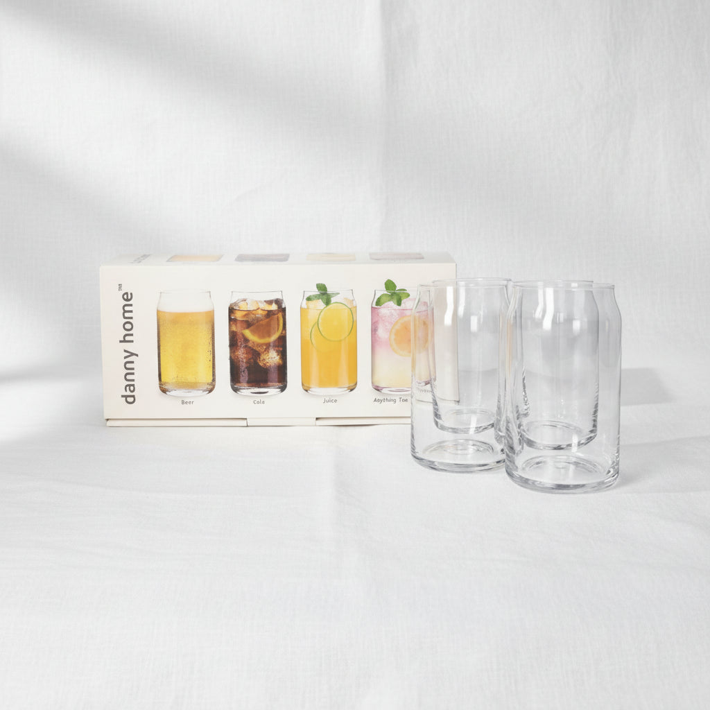 Sleek Modern Stemless Highball Goblet Glass Set (4-Piece / 500ml)