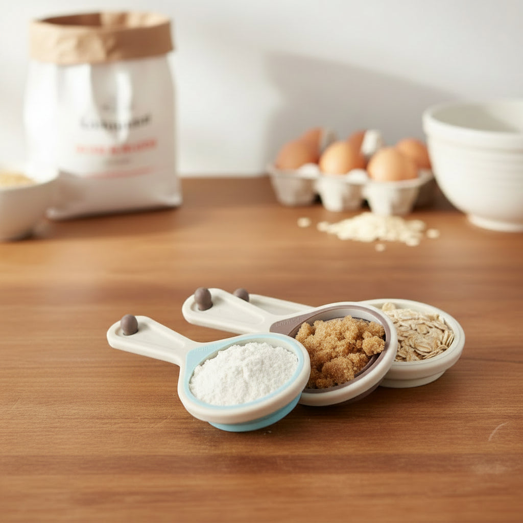 Collapsible Silicone Measuring Cup Set (3-Piece - Blue)