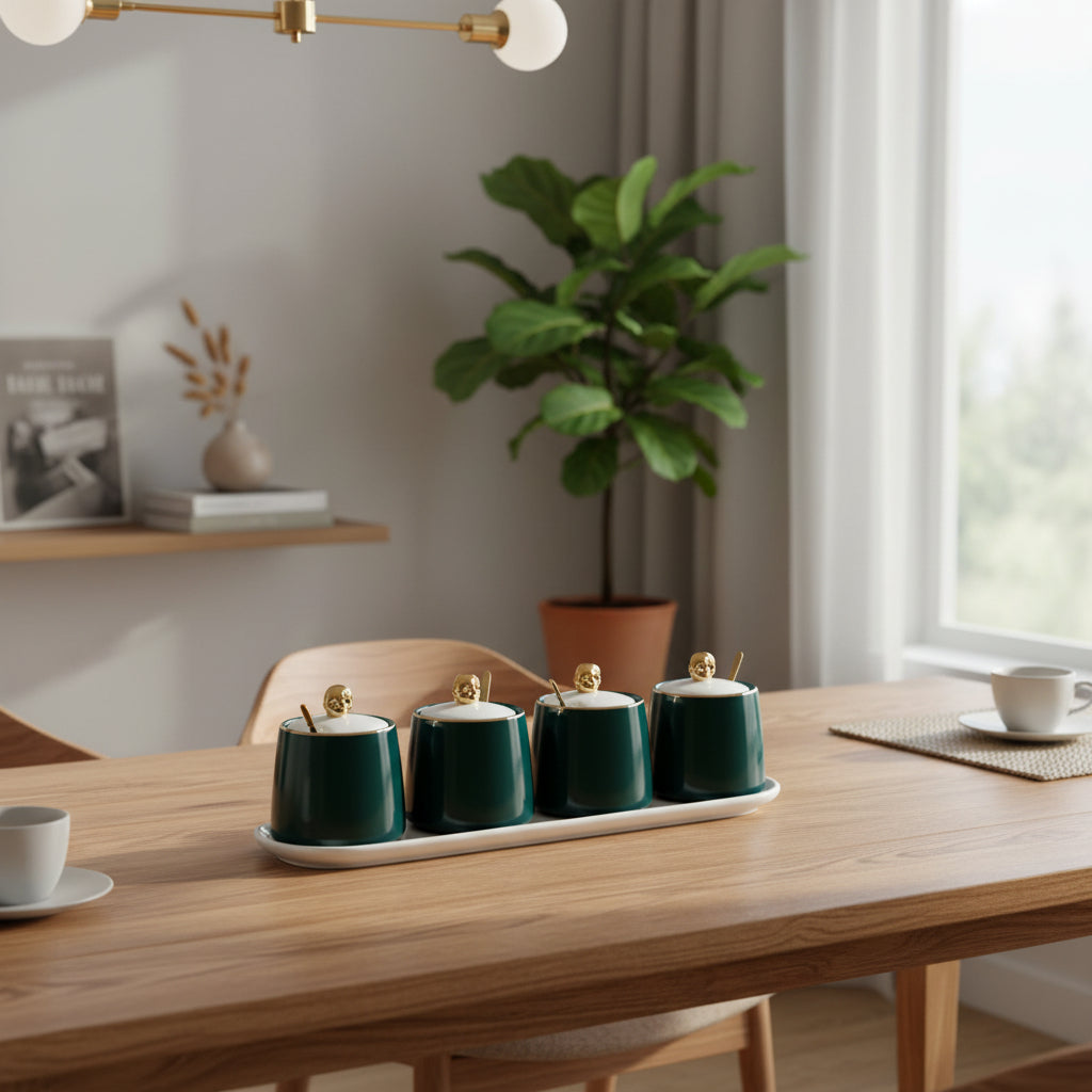 The Minimalist Culinary Sanctuary (La Maya Green Spice Set 4 Pieces In Tray)