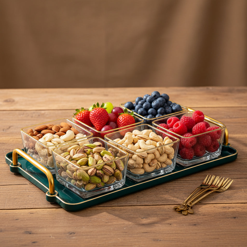 The Artisan Entertaining Porcelain Nut & Fruit Serving Set with Master Tray
