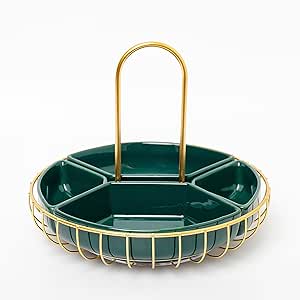 Regal Dark Green Porcelain Circular Nut & Snack Plate (25cm)