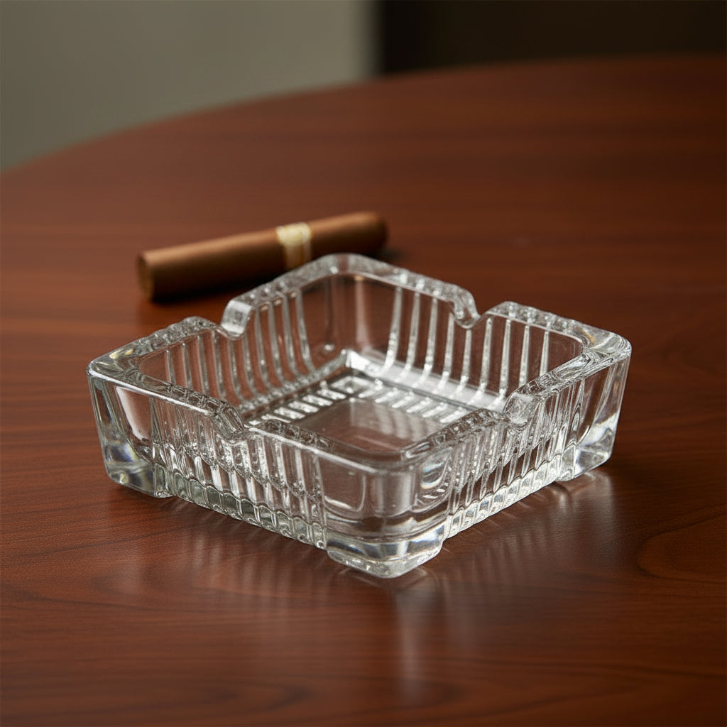 Large Square Glass Ashtray (Classic Heavyweight Edition)