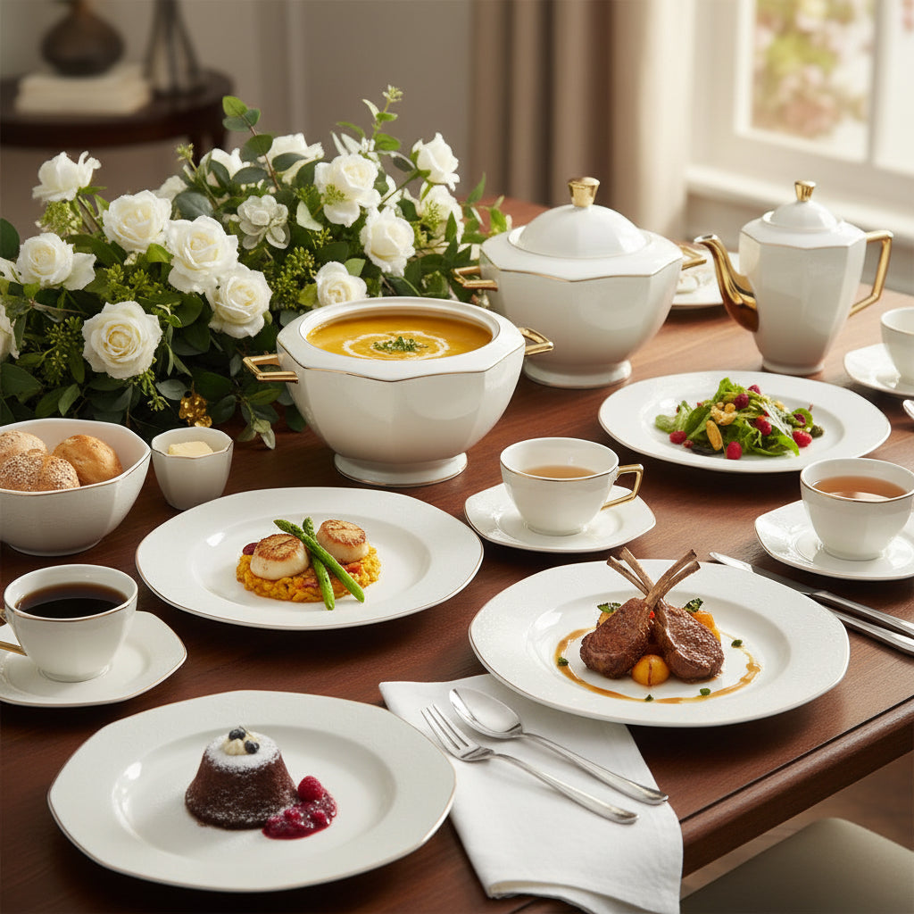 The Majesty 60-Piece Banqueting Dinnerware Collection