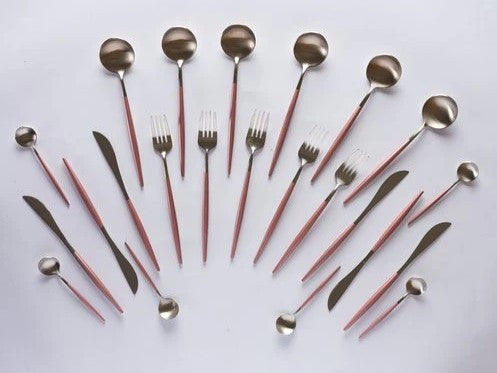 Pink/Silver 4 Pcs Spoons Set