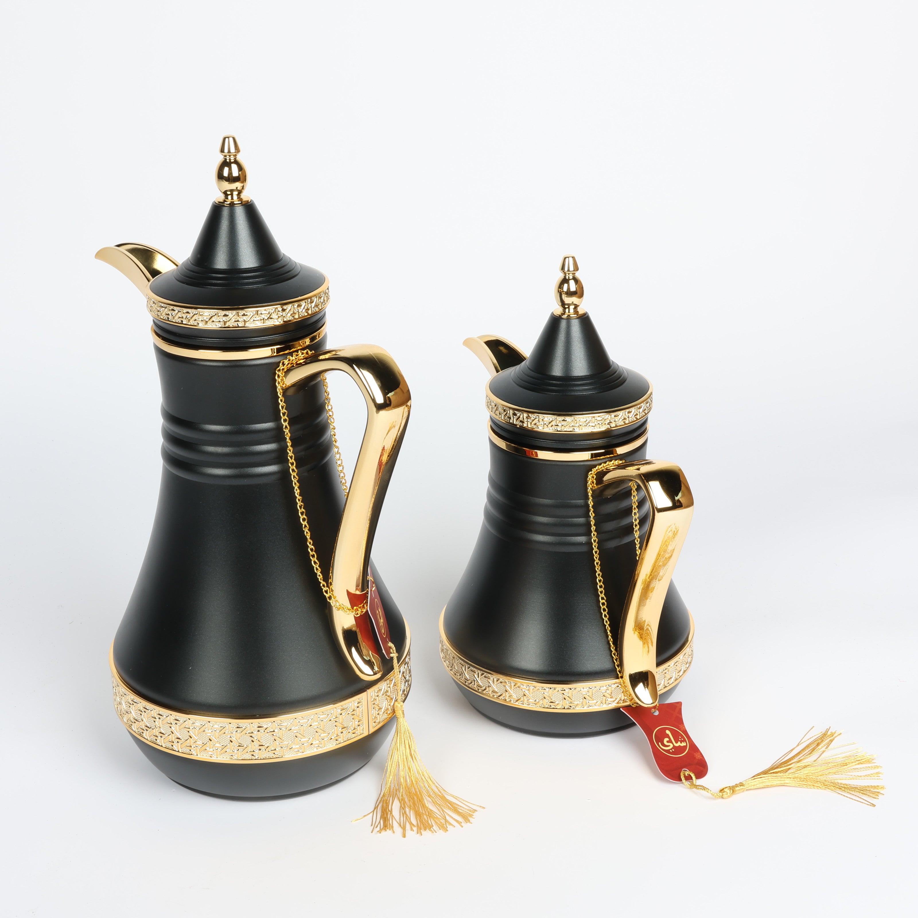 طقم-ترمس-شاي-وقهوة-عربي-أسود-وذهبي-قطعتين-cau-2pcs-bkg