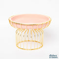 Pink Fruit Plate 25cm W/Gold Stand