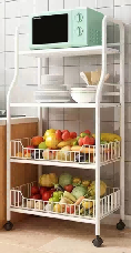 4 Tier White Storage Metal Rack