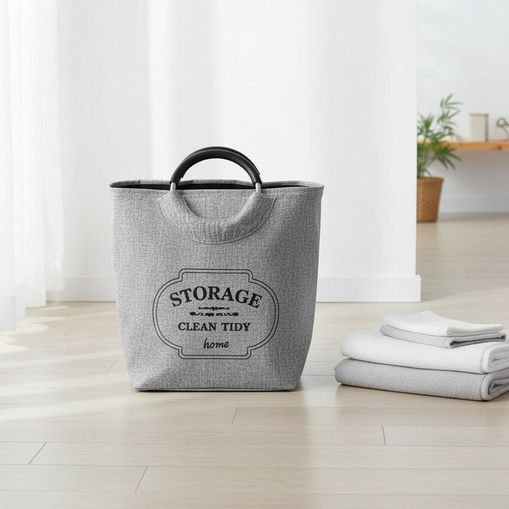 The Solstice Minimalist Slate Vault (Grey Storage Bag W/Wooden Handle)