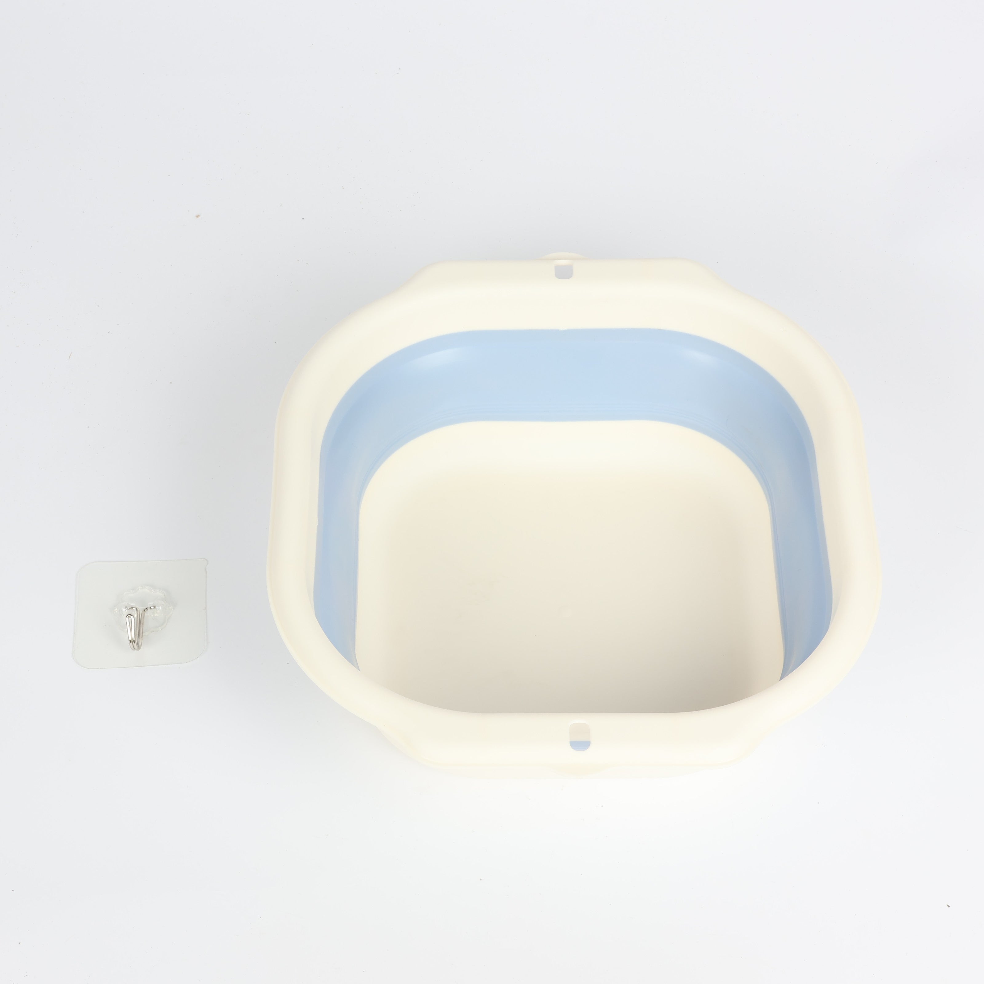 Square White & Blue Folding Bowl 27x18x8.5cm