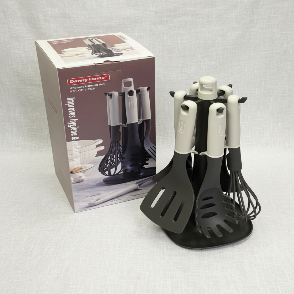 Sleek Minimalist White Silicone and Nylon Kitchen Utensil Set