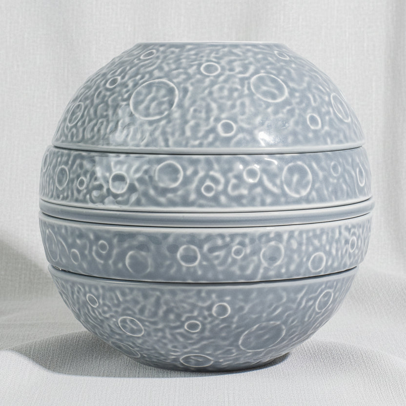 Grey Space Planets Ball Shaped Dinner Set of 5Pcs