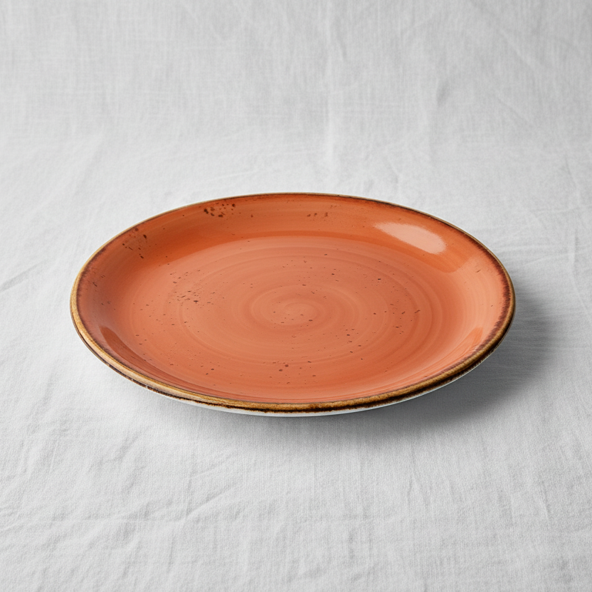 طبق يورسلين مسطح - طقم عشاء اورا البرتقالي