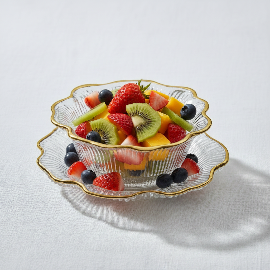 The Minimalist Hospitality Pavilion (Gold Trim Soup Bowl W/Plate Set of 6 Pcs)