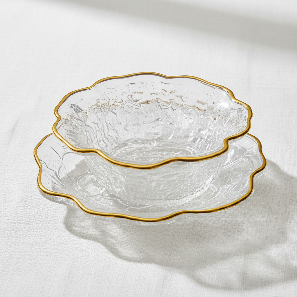 The Minimalist Hospitality Pavilion (Gold Trim Soup Bowl W/Plate Set of 6 Pcs)