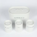 Royal Homeware Enzo White Bread Bin with Canisters