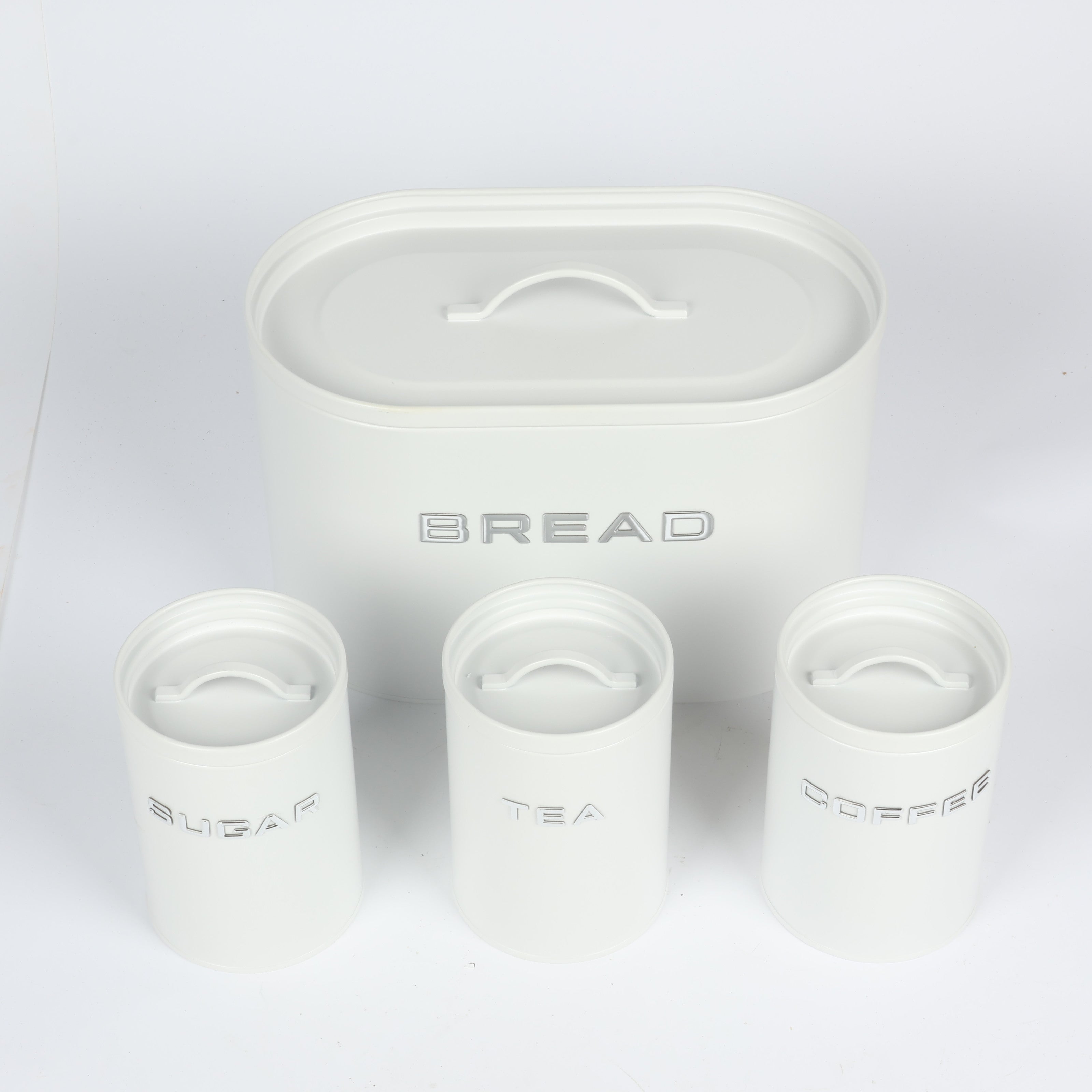 Royal Homeware Enzo White Bread Bin with Canisters