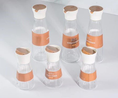 BOLIDOMI Premium Glass Spice Jar Set (6-Piece)