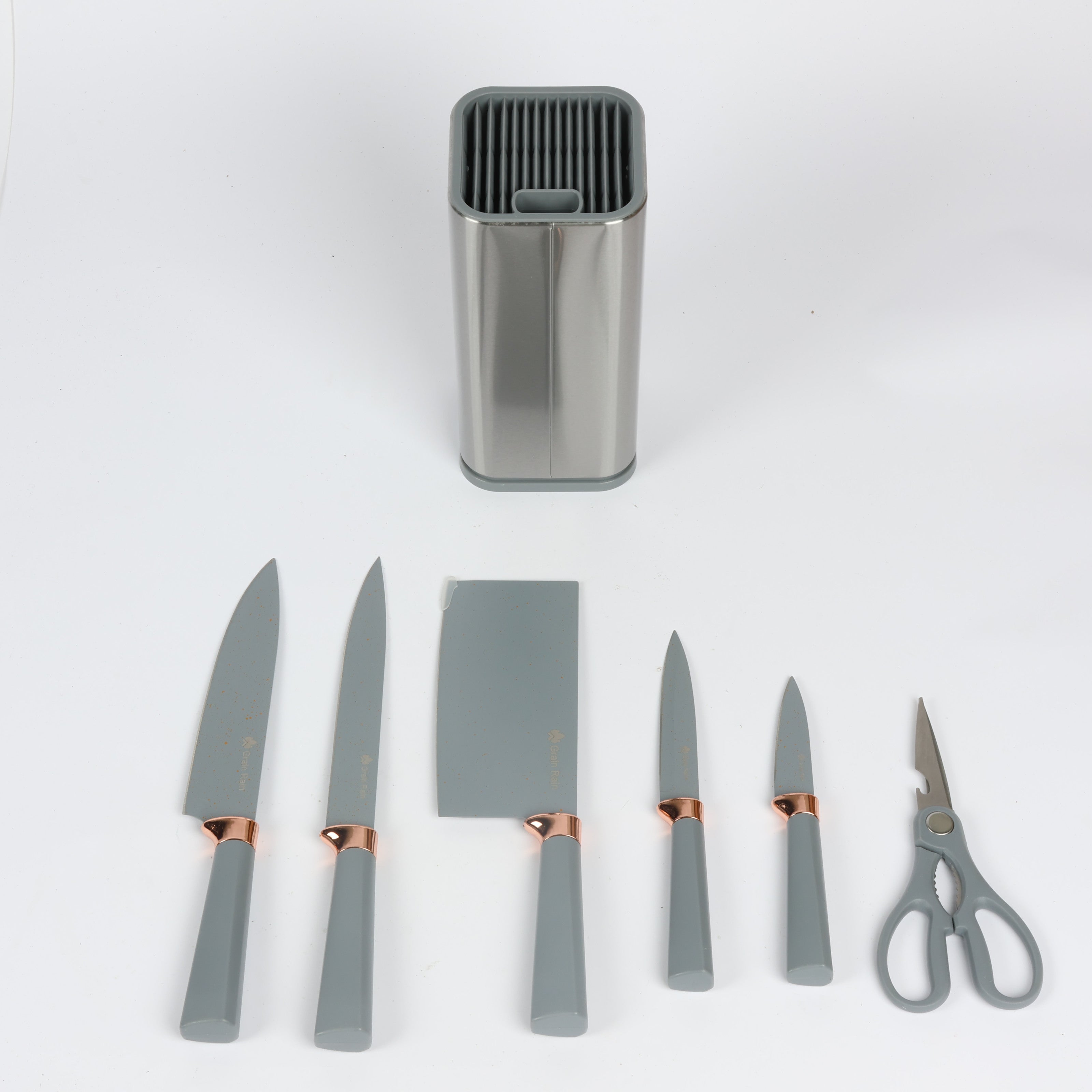 Grain Rain 7 Pcs Knife Set With Holder