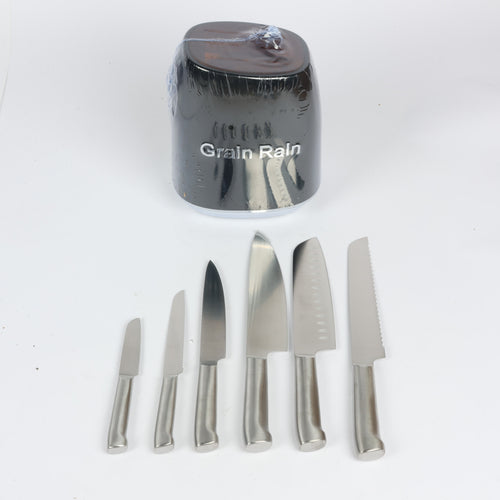 طقم-سكاكين-7-قطع-مع-حامل-أسود-جرين-رين-gr-700-black