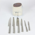 Grain Rain 7 Pcs Knife Set With White Holder