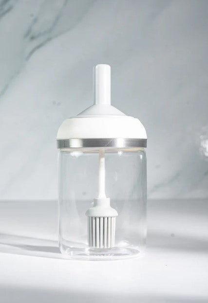 Glass Oil Bottle with Lid/Brush