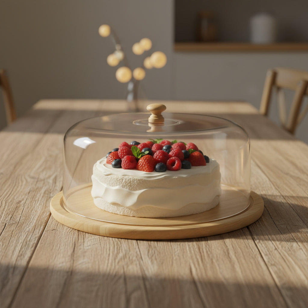 The Minimalist Grand Stage (Round Cake Plate With Glass Container 26.6cm)