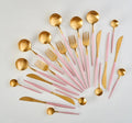 Chic Pink and Gold 4-Piece Premium Spoon Set